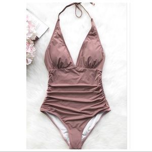 Cupshe Dawn Mist Shirring one piece swimsuit